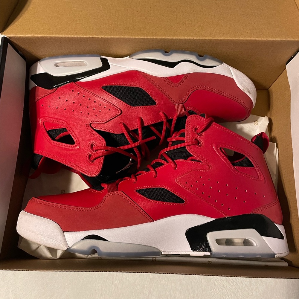 Red and black Air Jordan 6s. Size 11 new in box, only worn a few times
